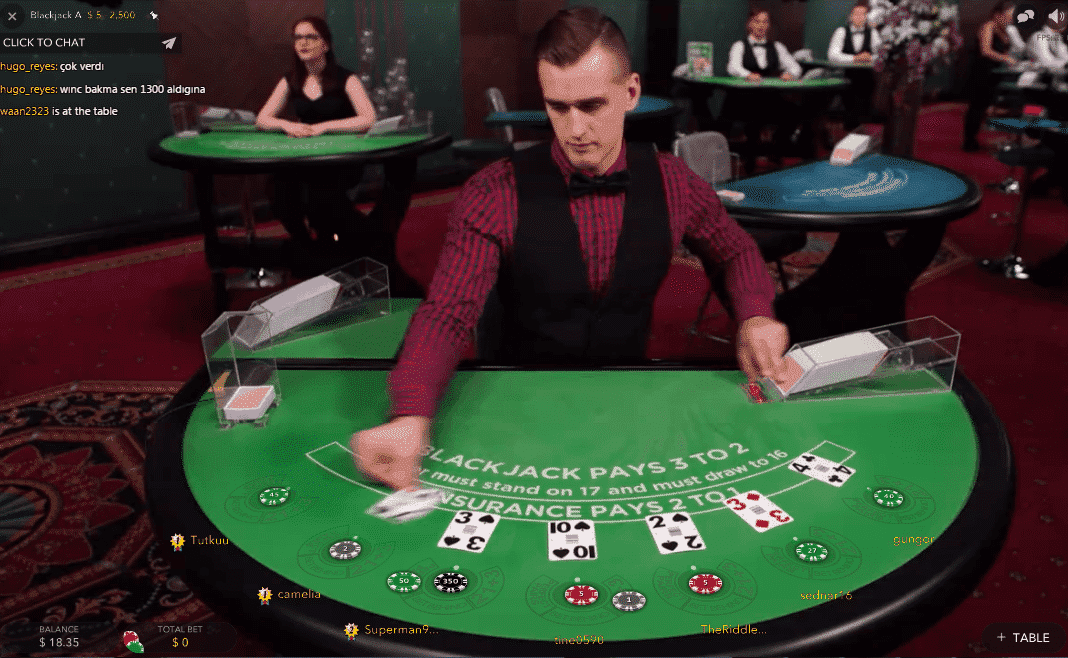 Nombre de joueurs de casino en direct