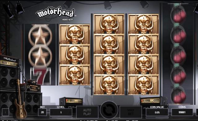I am playing motorhead slot machine screenshot