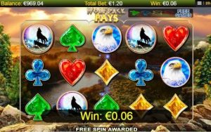 Vue du jeu de machine à sous Wolfpack Pays
