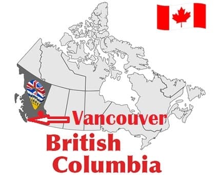 British Columbia Vancouver on Map