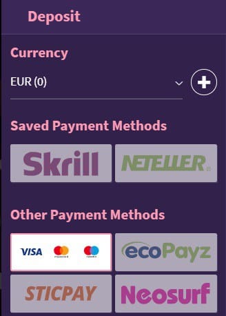 Payment Methods in Cashier