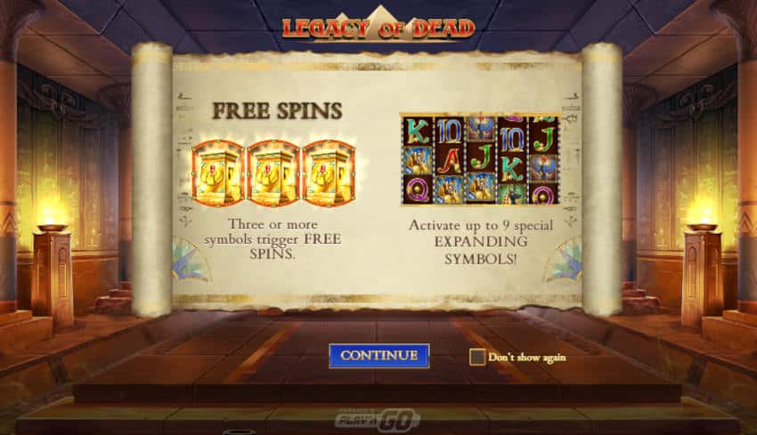 Showing Free Spins on a Online Slot