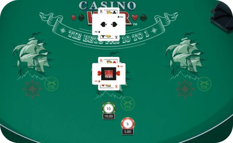 Playing the table game Casino War