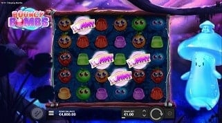Here I am playing Bouncy Bombs slot machine online screen shot