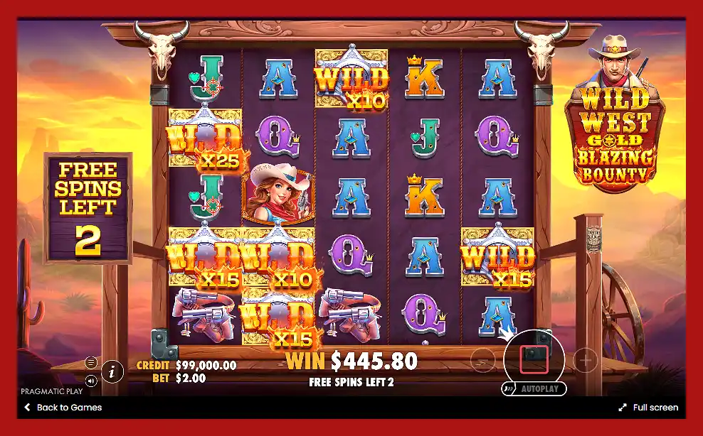Wild West Gold Screenshot of Blazing Bounty slot macchine free spijns