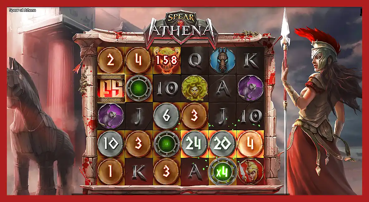 Spear of Athena slot machine free spins and winning screenshot