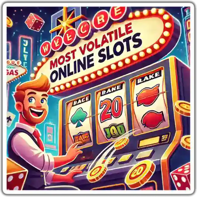 Man playing the most volatile online slots icon