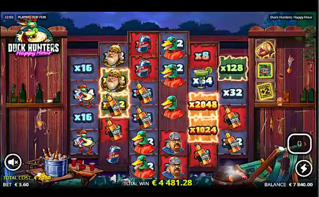 I am playing Duck Hunters: Happy Hour Slot machine screenshot