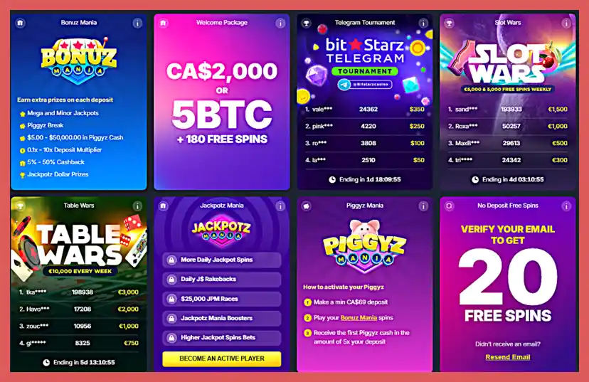 Promotions at Spinz screenshot